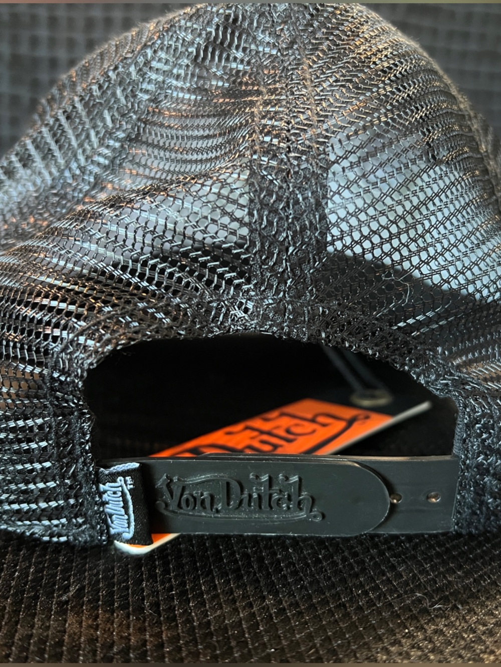 Von Dutch Black Mesh Logo Trucker Cap with White Patch - Picture 2 of 5